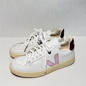 Veja White and Purple Sneakers